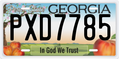 GA license plate PXD7785