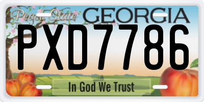 GA license plate PXD7786