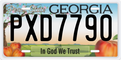 GA license plate PXD7790