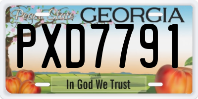GA license plate PXD7791