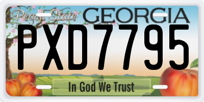 GA license plate PXD7795
