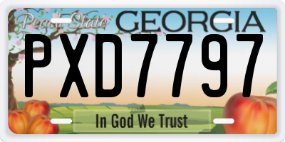 GA license plate PXD7797
