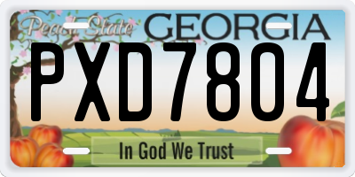 GA license plate PXD7804