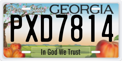 GA license plate PXD7814