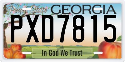 GA license plate PXD7815