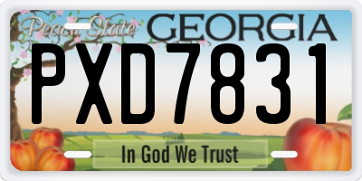 GA license plate PXD7831