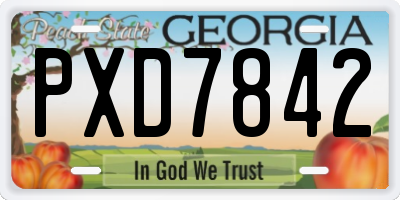 GA license plate PXD7842