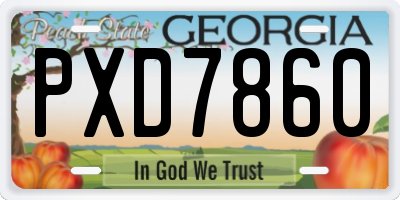 GA license plate PXD7860