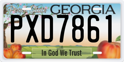 GA license plate PXD7861