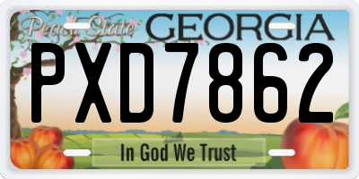 GA license plate PXD7862