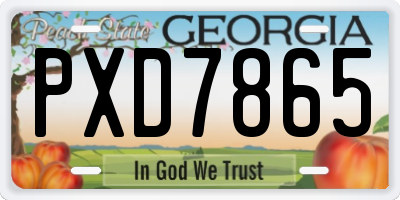 GA license plate PXD7865