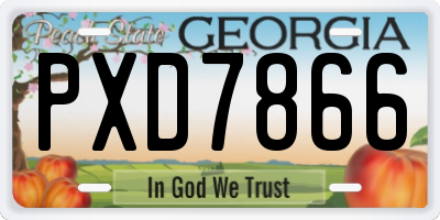 GA license plate PXD7866