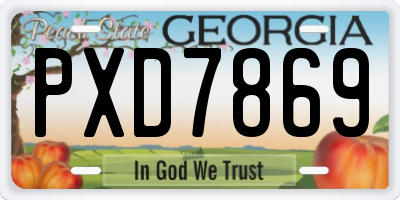 GA license plate PXD7869
