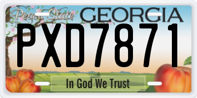 GA license plate PXD7871