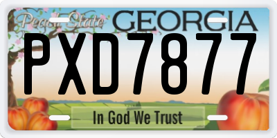 GA license plate PXD7877