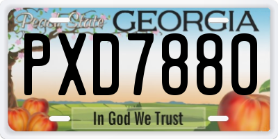 GA license plate PXD7880