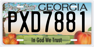 GA license plate PXD7881