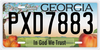 GA license plate PXD7883