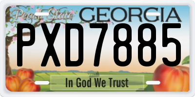 GA license plate PXD7885