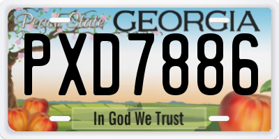 GA license plate PXD7886