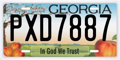GA license plate PXD7887