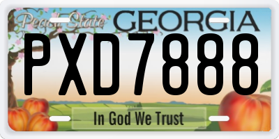 GA license plate PXD7888