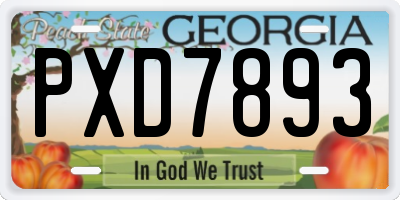GA license plate PXD7893