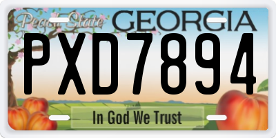 GA license plate PXD7894