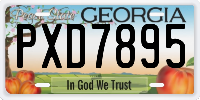 GA license plate PXD7895