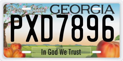GA license plate PXD7896