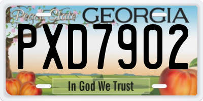 GA license plate PXD7902