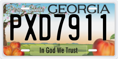 GA license plate PXD7911