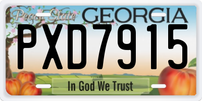 GA license plate PXD7915