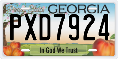 GA license plate PXD7924