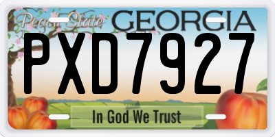 GA license plate PXD7927