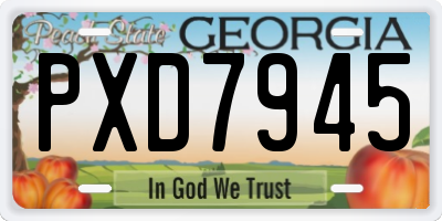 GA license plate PXD7945