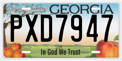 GA license plate PXD7947