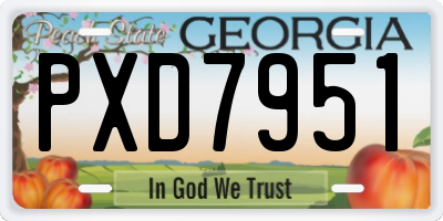 GA license plate PXD7951