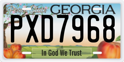 GA license plate PXD7968