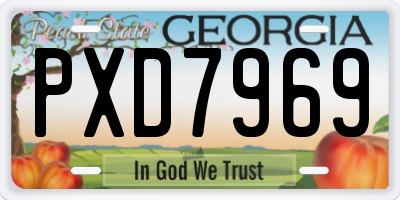 GA license plate PXD7969