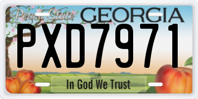 GA license plate PXD7971