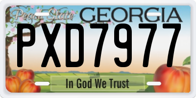 GA license plate PXD7977