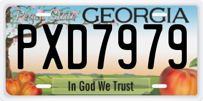 GA license plate PXD7979