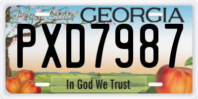 GA license plate PXD7987