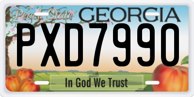 GA license plate PXD7990