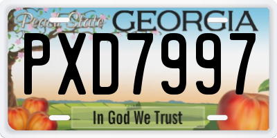 GA license plate PXD7997