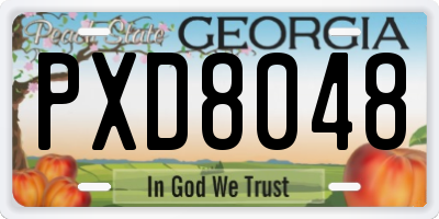 GA license plate PXD8048
