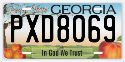 GA license plate PXD8069