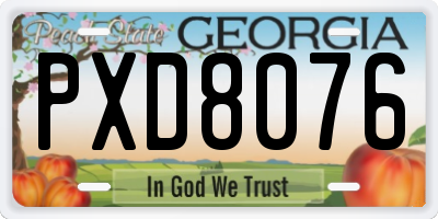 GA license plate PXD8076