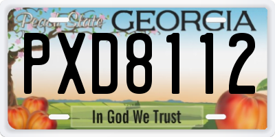 GA license plate PXD8112